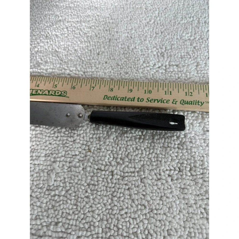 Vintage‎ EKCO USA Stainless Steel Spatula Black Handle Baking Frosting Spreader